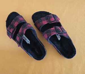 Plaid Fleece Lined Birkenstock Arizona